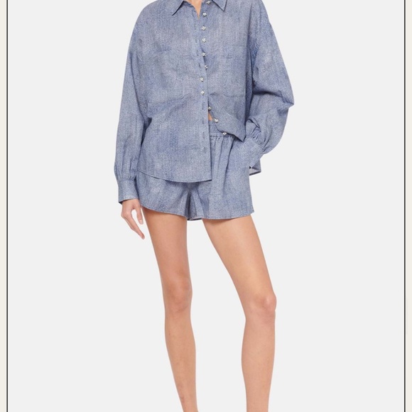 CAMI NYC Belkis Linen/Cotton Denim Button up Shirt- SzL - Picture 11 of 13